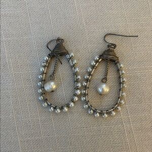 2/$10 Silver Pearl Drop Earrings